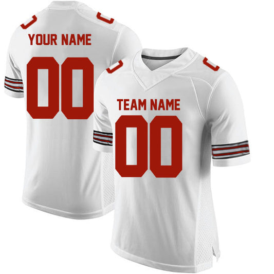 Football Custom Jersey Stitched Name & Number Red/White/Black Style07122303