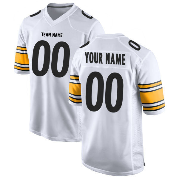 Steelers Football Jersey Custom Stitched Name & Number Black/White Style11302301