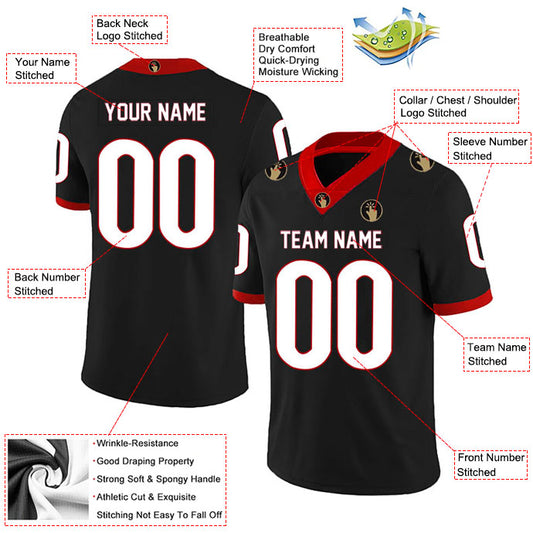 Football Stitched Custom Jersey - Black / Font White Style23042202