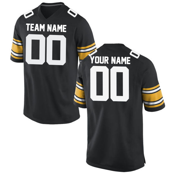 Football Stitched Custom Jersey - Black / Font White Style23042212