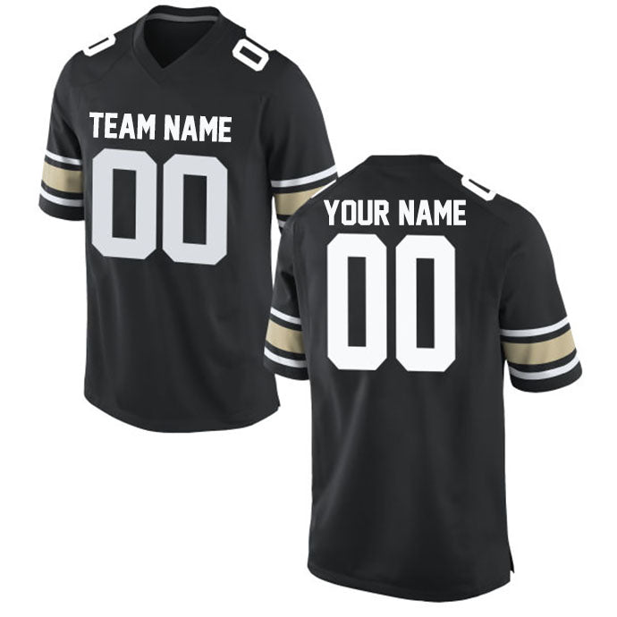 Football Stitched Custom Jersey - Black / Font White Style23042216
