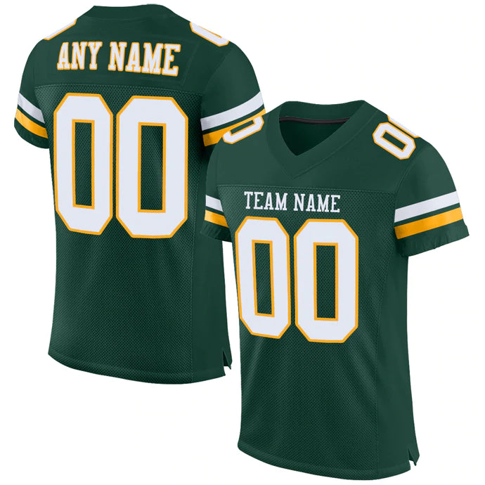 Football Stitched Custom Jersey - Green / Font White