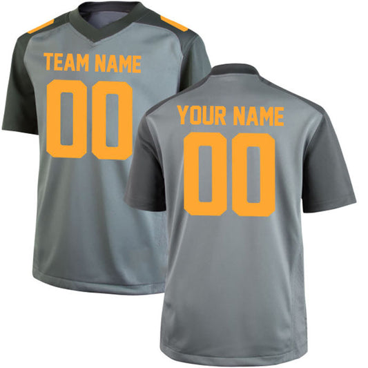 Football Stitched Custom Jersey - Grey / Font Yellow Style23042208