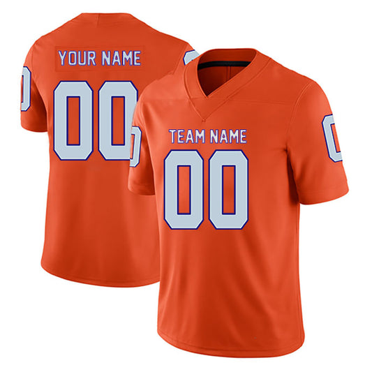 Football Stitched Custom Jersey - Orange / Font White Style23042201