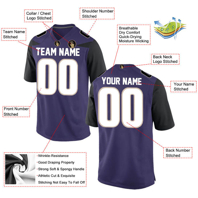 Football Stitched Custom Jersey - Purple / Font White Style23042209