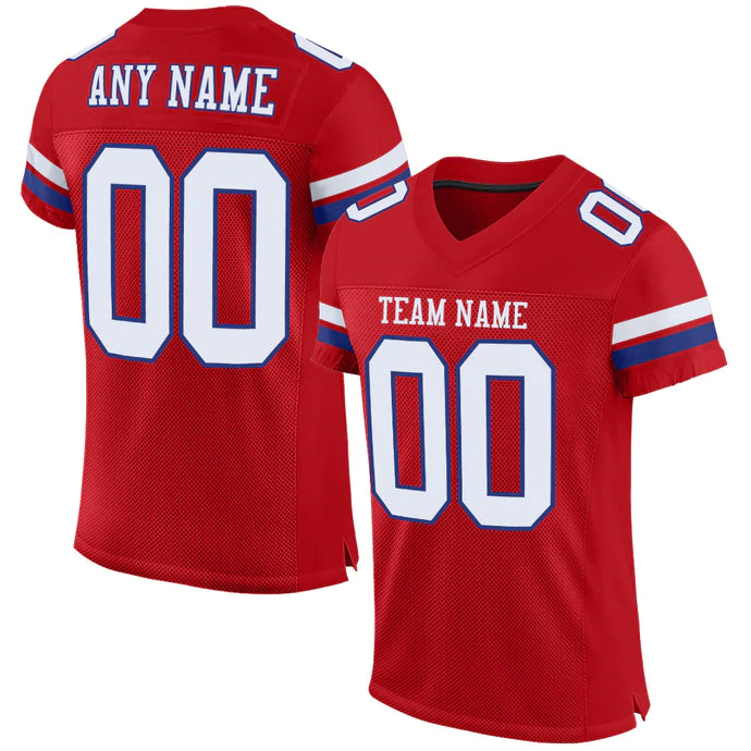 Football Stitched Custom Jersey - Red / Font White Style2