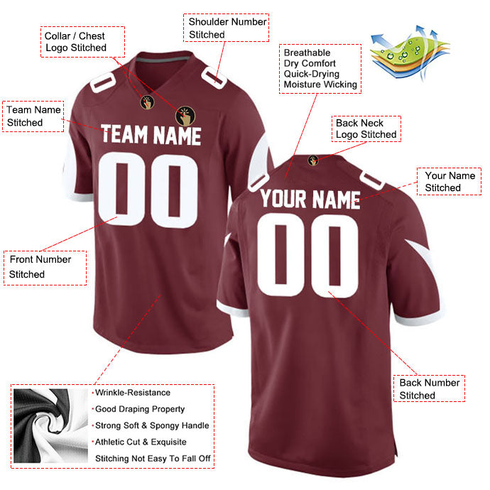 Football Stitched Custom Jersey - Red / Font White Style23042210