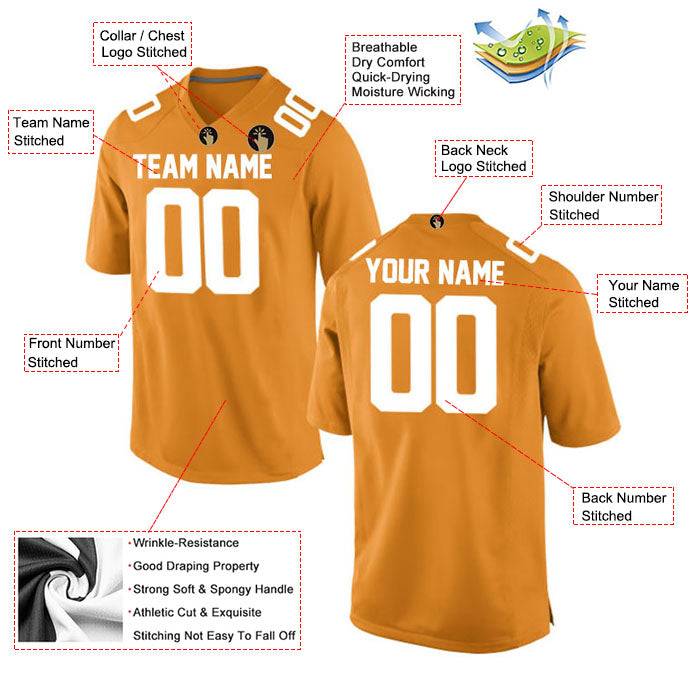 Football Stitched Custom Jersey - Yellow / Font White Style23042208