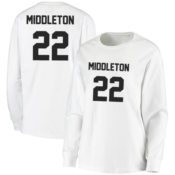 Khris Middleton 22 Long Sleeve Tshirt Black/White Style08092789