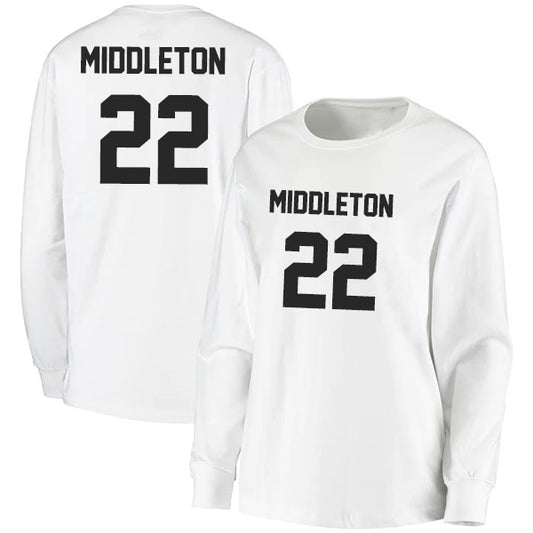 Khris Middleton 22 Long Sleeve Tshirt Black/White Style08092789