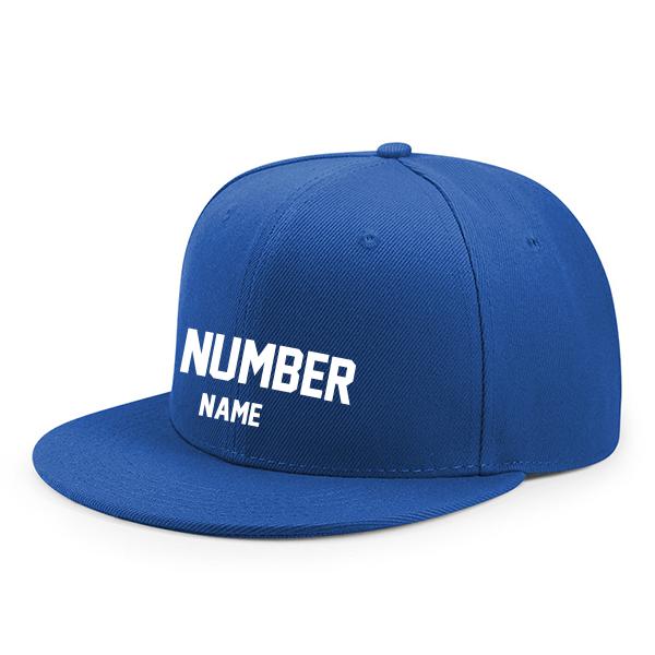 Customized Flat Adjustable Baseball Cap - Blue
