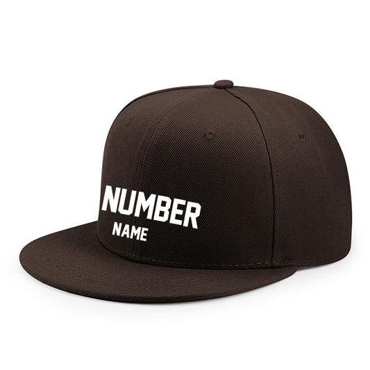 Customized Flat Adjustable Baseball Cap - Brown