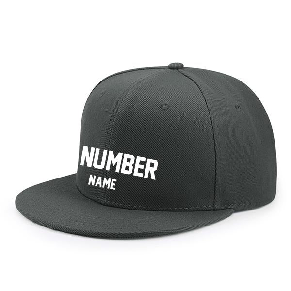 Customized Flat Adjustable Baseball Cap - Dark Grey