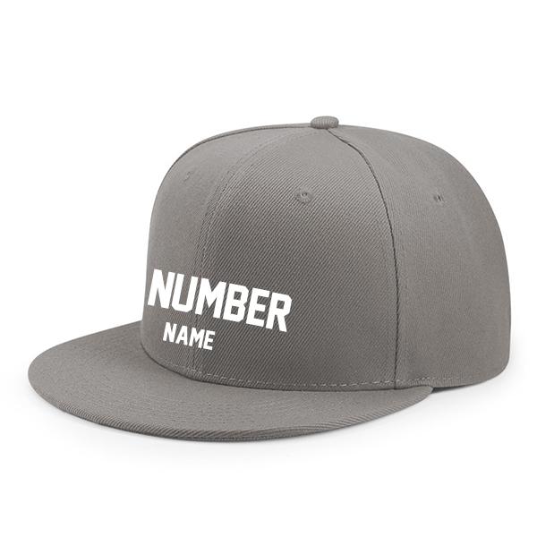 Customized Flat Adjustable Baseball Cap - Grey