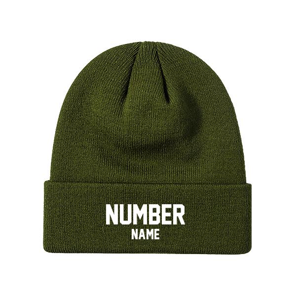 Customized Knit Hat - Military Green