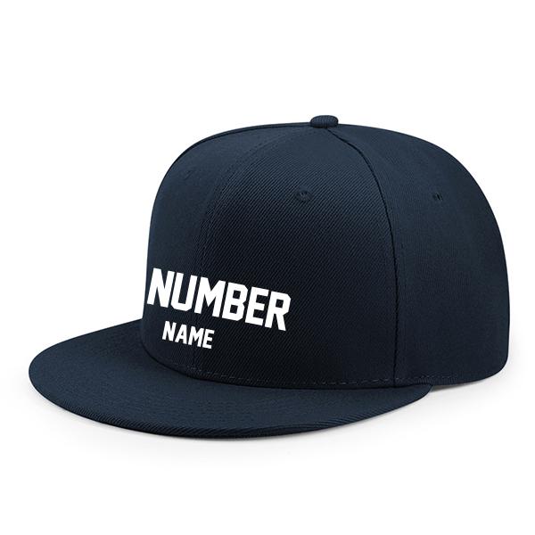 Customized Flat Adjustable Baseball Cap - Navy