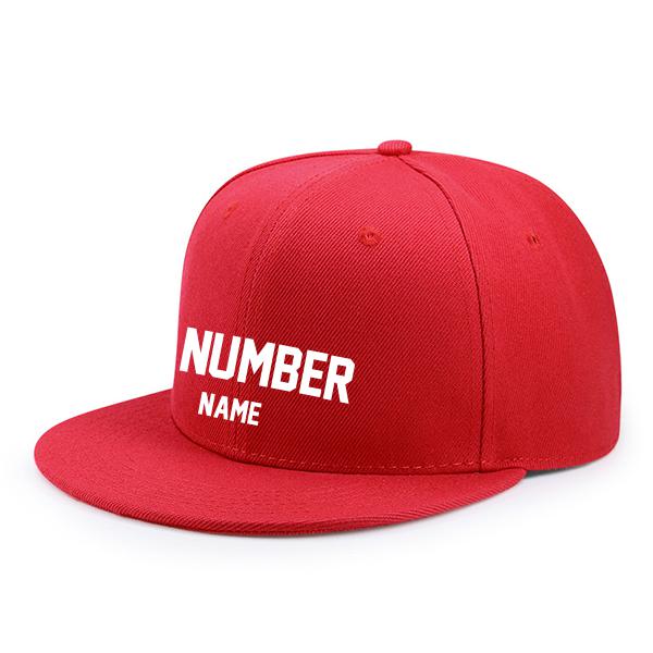 Customized Flat Adjustable Baseball Cap - Red
