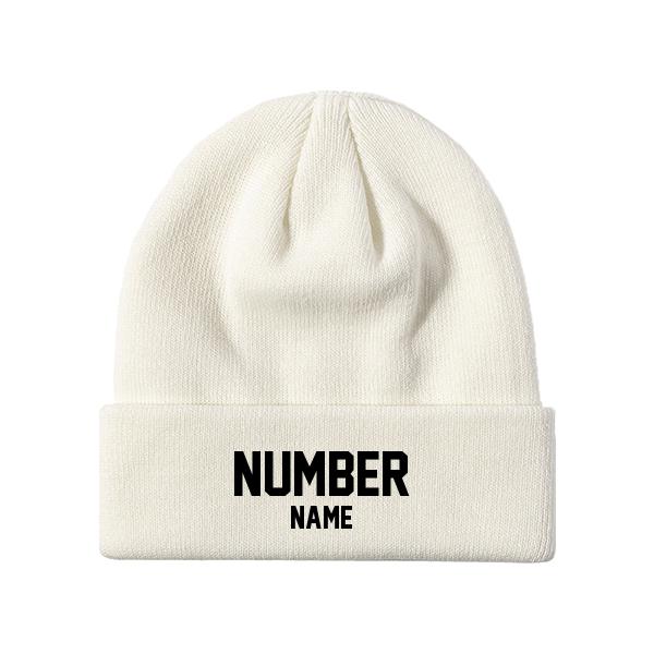 Customized Knit Hat - White