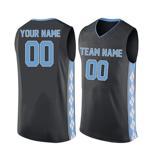 Basketball Stitched Custom Jersey - Black / Font Blue Style06052211