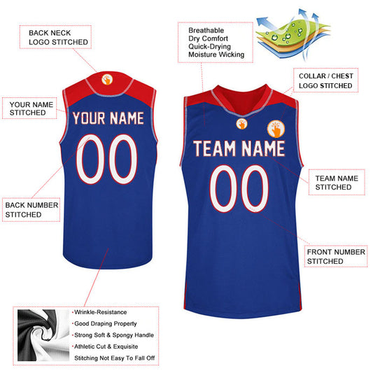 Basketball Stitched Custom Jersey - Blue / Font White Style06052205