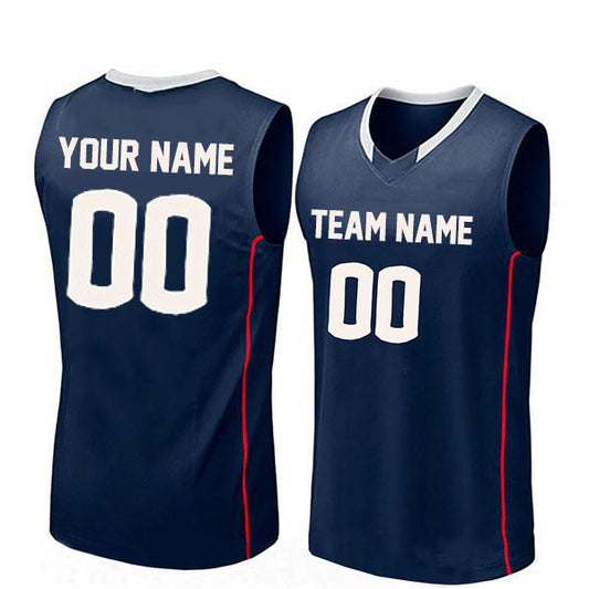 Basketball Stitched Custom Jersey - Navy / Font White Style06052202