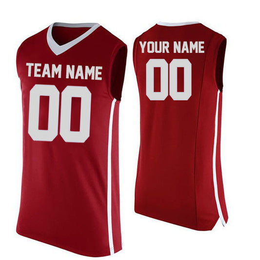 Basketball Stitched Custom Jersey - Red / Font White Style06052213