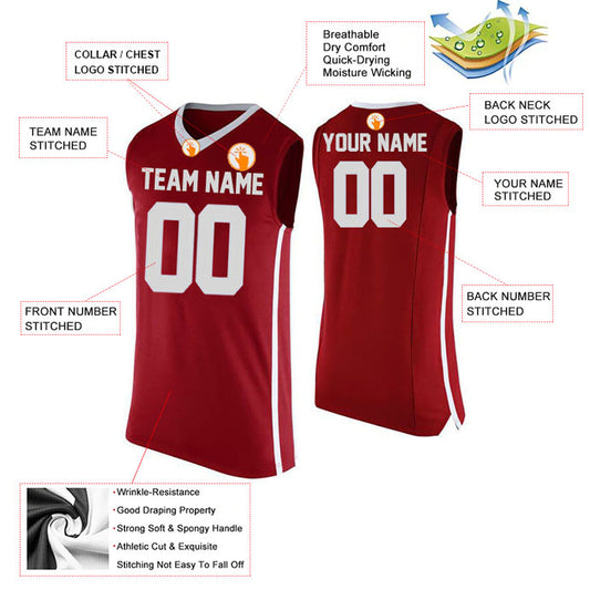 Basketball Stitched Custom Jersey - Red / Font White Style06052213