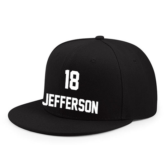 Minnesota Jefferson 18 Flat Adjustable Baseball Cap Black/Purple/White Style08092354