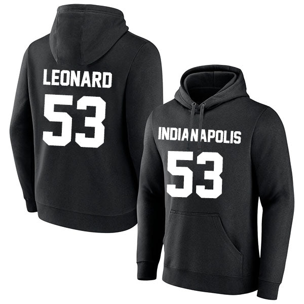 Indianapolis Leonard 53 Pullover Hoodie Black Style08092331