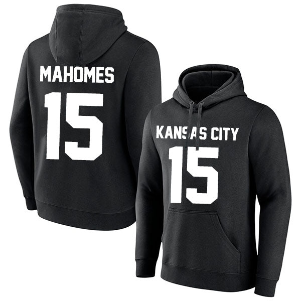 Kansas City Mahomes 15 Pullover Hoodie Black Style08092291