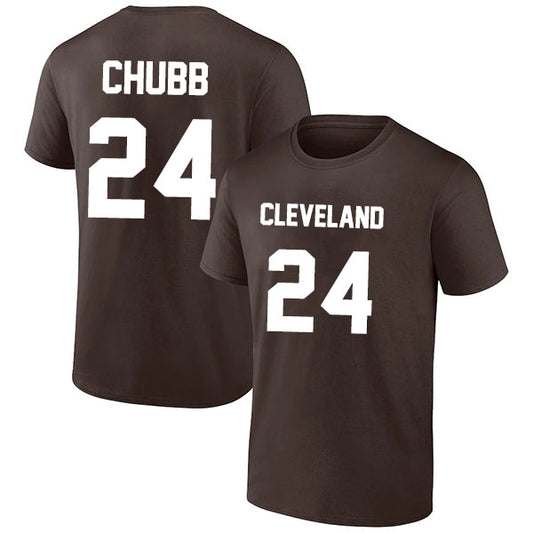 Cleveland Chubb 24 Short Sleeve Tshirt Brown/White Style08092285