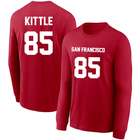 San Francisco Kittle 85 Long Sleeve Tshirt Black/Red/Gray/White Style08092222