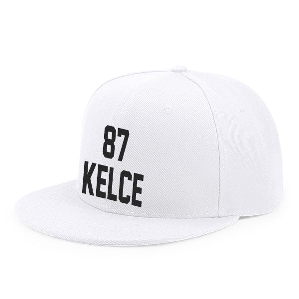 Kansas City Kelce 87 Flat Adjustable Baseball Cap Black/Red/White Style08092360