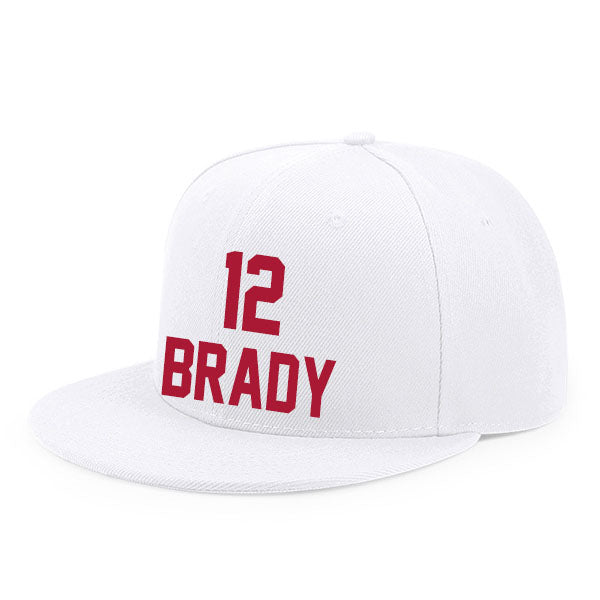 Tampa Bay Brady 12 Flat Adjustable Baseball Cap Black/Gray/Red/White Style08092347