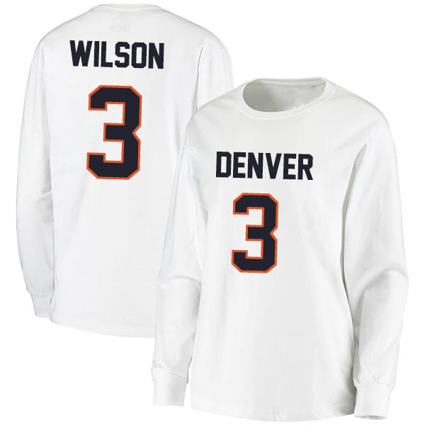 Denver Wilson 3 Long Sleeve Tshirt Navy/Orange/White Style08092254
