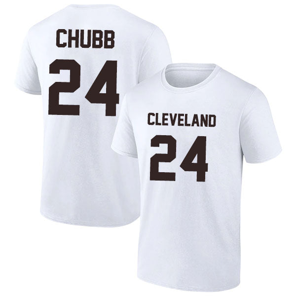 Cleveland Chubb 24 Short Sleeve Tshirt Brown/White Style08092285