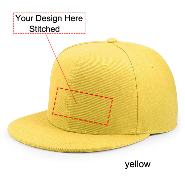 Customized Stitched Flat Snapback Baseball Cap