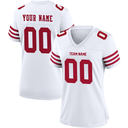 SF49ers Football Jersey Custom Stitched Name & Number Red/White/Scarlet Style11072301