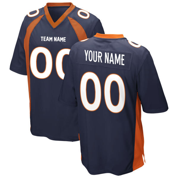 Broncos Football Jersey Custom Stitched Name & Number Orange/Navy Style12072301