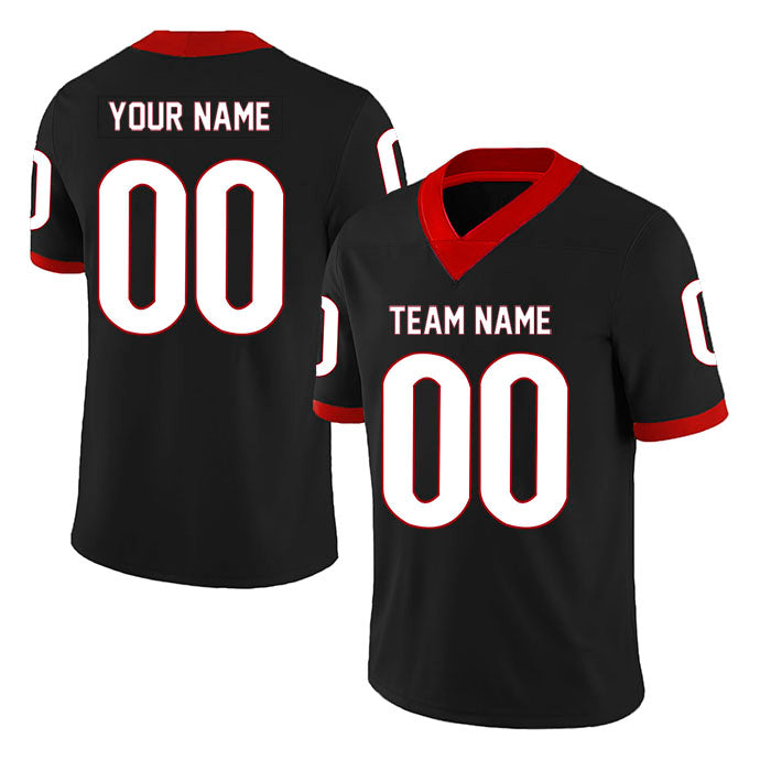 Football Custom Jersey Stitched Name & Number Red/White/Black Style07092301