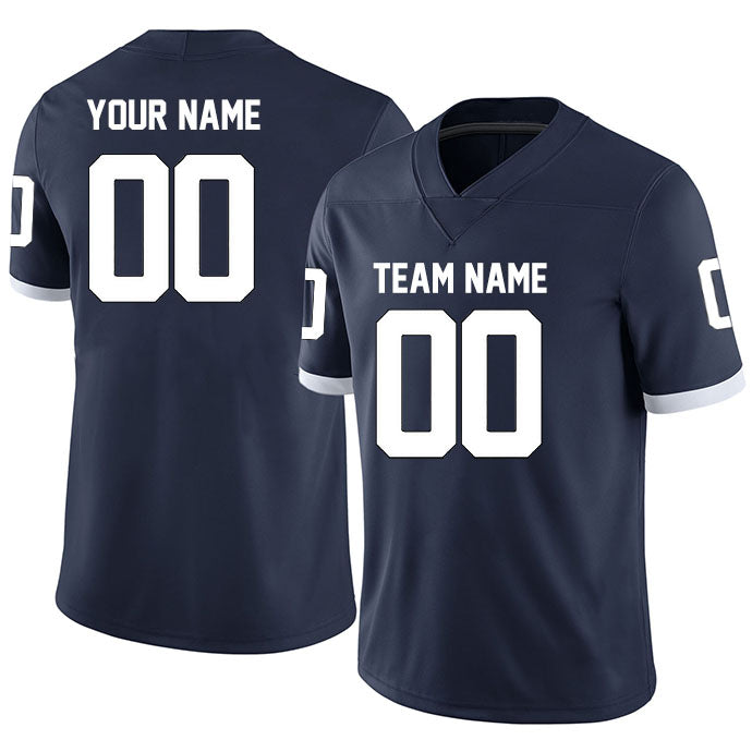 Football Custom Jersey Stitched Name & Number Navy/White Style07122302