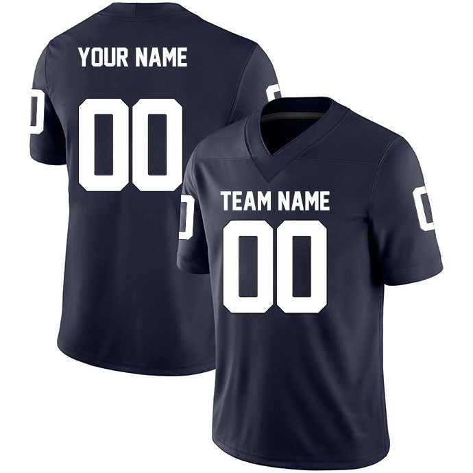 Football Custom Jersey Stitched Name & Number Navy/White Style07122302
