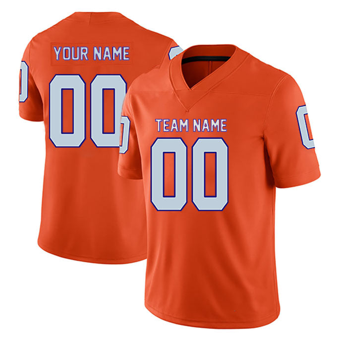 Football Custom Jersey Stitched Name & Number Orange/White/Purple Style07122301