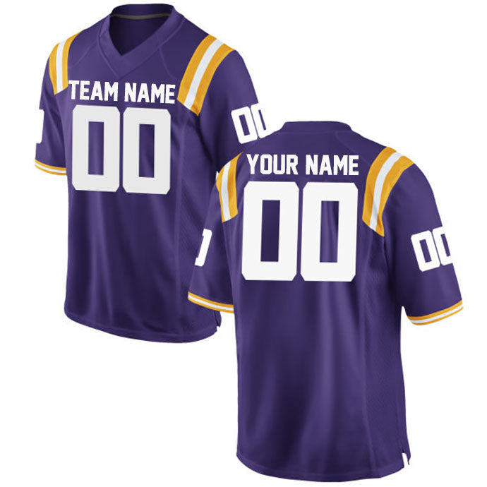 Football Custom Jersey Stitched Name & Number Purple/White Style07122304