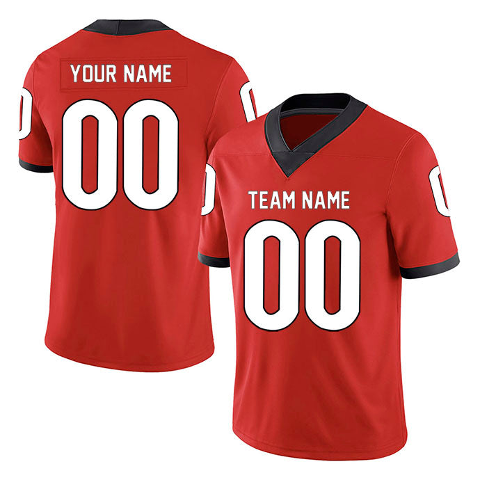 Football Custom Jersey Stitched Name & Number Red/White/Black Style07092301