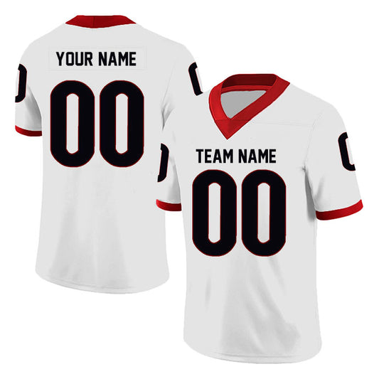 Football Custom Jersey Stitched Name & Number Red/White/Black Style07092301