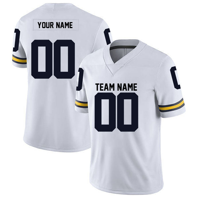 Football Custom Jersey Stitched Name & Number Navy/White/Yellow Style07112301