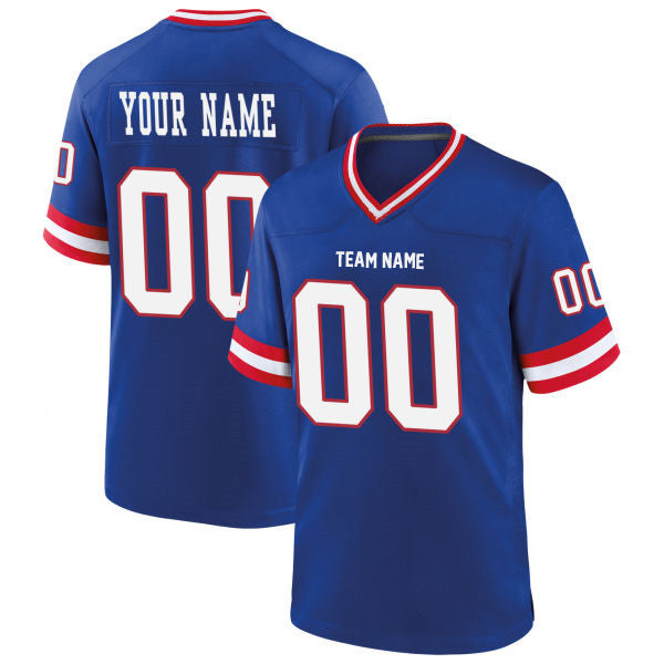 Giants Football Jersey Custom Stitched Name & Number Royal/White/Blue Style12062301