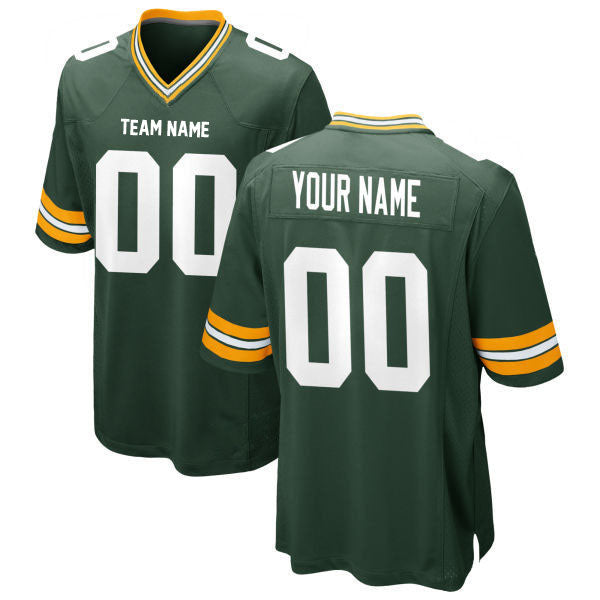 GB Packers Football Jersey Custom Stitched Name & Number Green/White Style11282301
