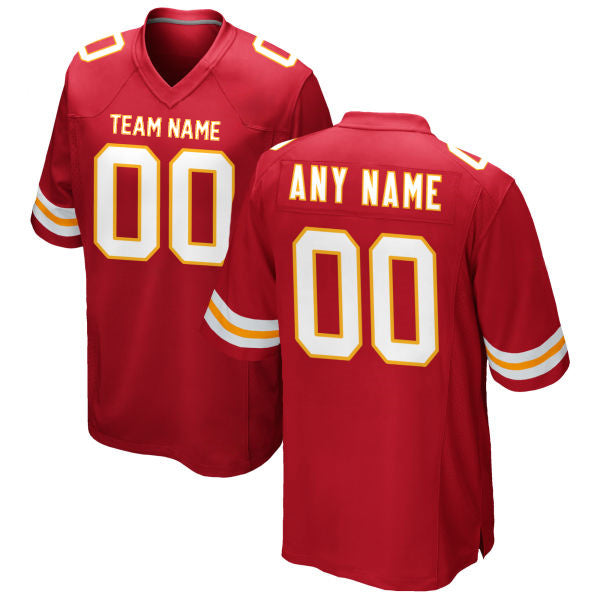 Kansas City Football Jersey Custom Stitched Name & Number Red/White Style09252301